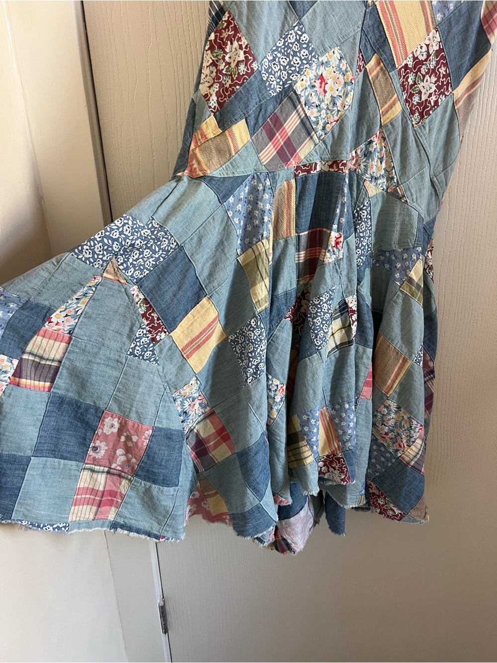 NWT Polo RALPH LAUREN Patchwork Chambray Maxi Skirt - Picture 8 of 10